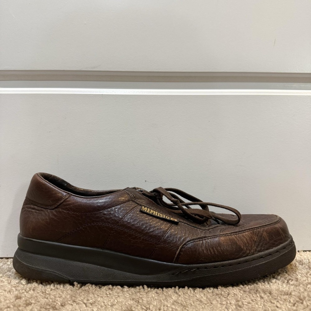 Mephisto Runoff Mens Size 9.5 Brown Leather Lace Up Comfort Sneakers 6239